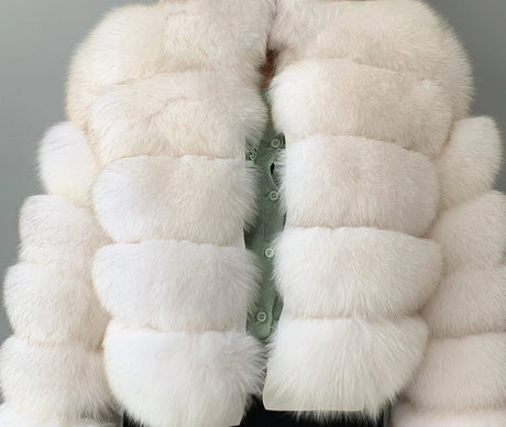 New Real Fox Fur Coat Women'S Winter Warm