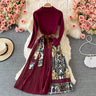 Oceanlove Print Vestidos Knitting Vintage Korean Autumn Winter