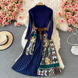 Oceanlove Print Vestidos Knitting Vintage Korean Autumn Winter