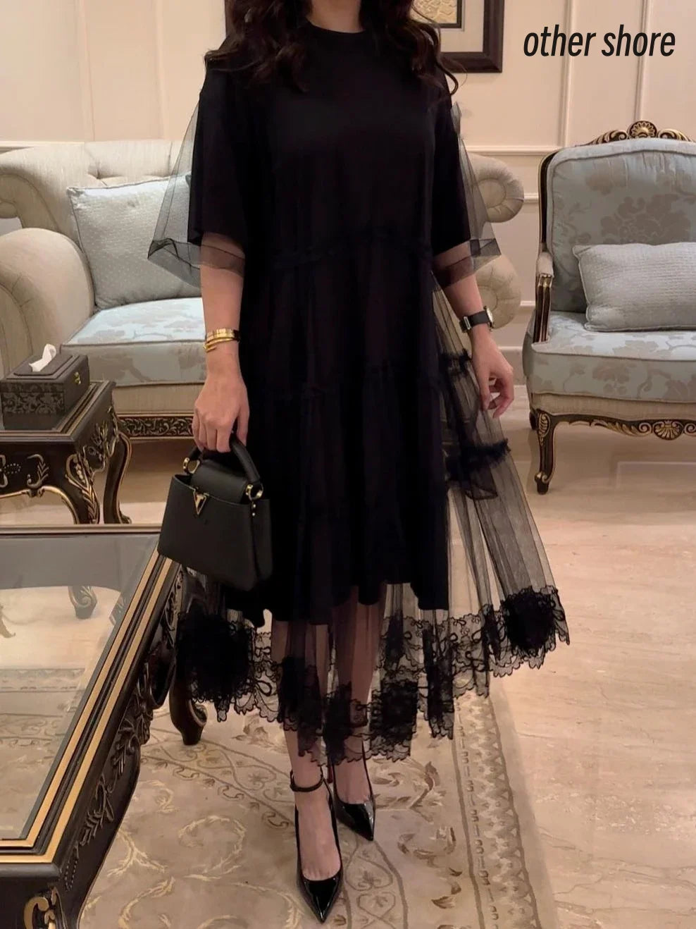 Other Shore Elegant Vintage Sexy Lace Ribbon Bow