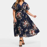 Oversized Dresses Women Boho Beach Floral Summer Dress