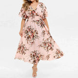 Oversized Dresses Women Boho Beach Floral Summer Dress