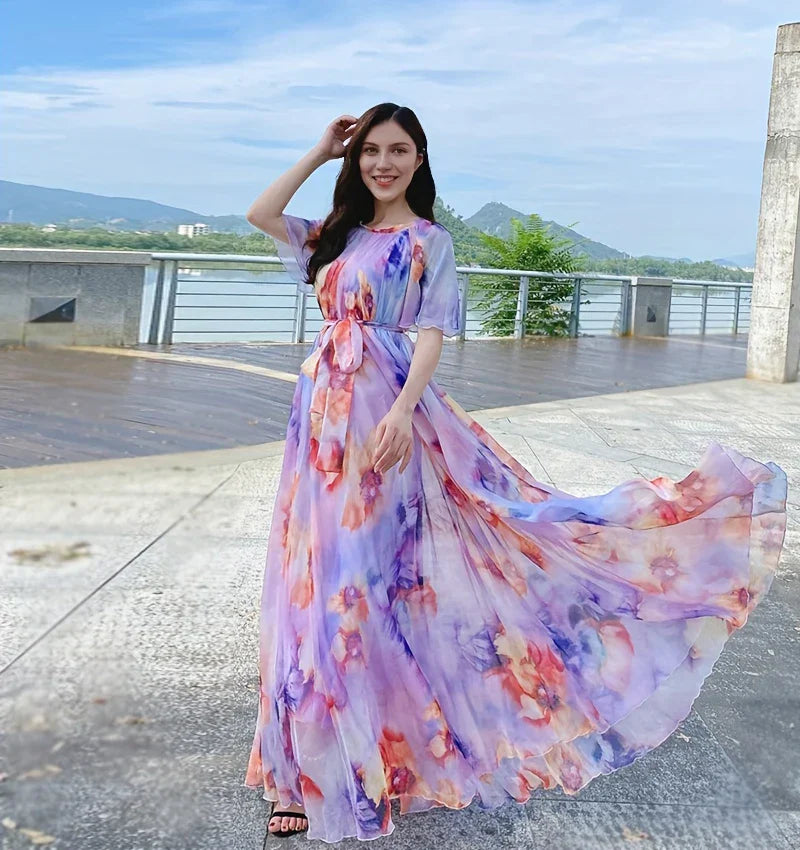 Bohemian Beach Sundress Flying Clothing Chiffon Loose Elegant