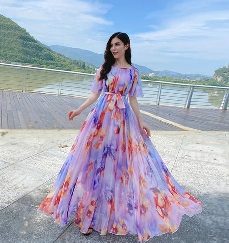 Bohemian Beach Sundress Flying Clothing Chiffon Loose Elegant