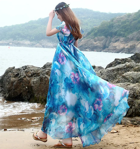 Bohemian Beach Sundress Flying Clothing Chiffon Loose Elegant