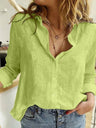 Elegant Feminine Shirt Linen Women Clothing Loose Fashion