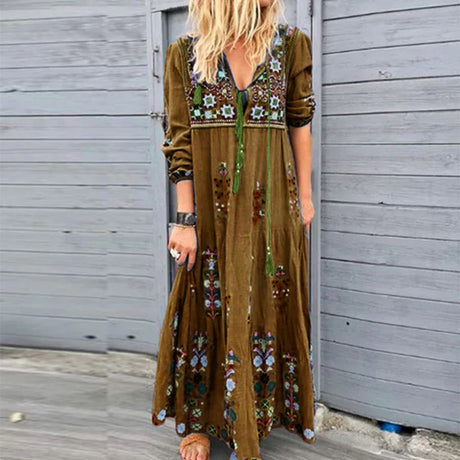 Long Dress For Women Clothing Autumn Bohemian Dresses