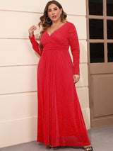 New Arrival Long Sleeve V Neck Mesh Evening