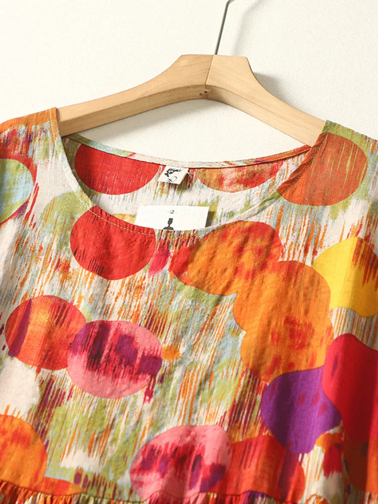 Polka Dot Summer Dress Women Cotton Ladies Dresses
