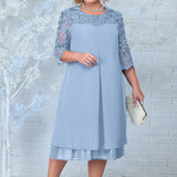 Summer Dresses For Women Embroidery Floral Patchwork Formal