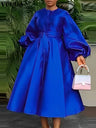 Vonda Long Party Dress Women Long Lantern Sleeve