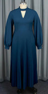 Women Brown Maxi Pleated Party Dress Long Lantern