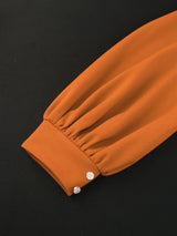 Women Brown Maxi Pleated Party Dress Long Lantern