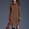 Women Casual Knitted Long Sleeve Winter Dresses Sweater