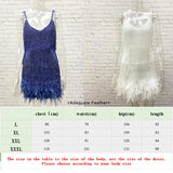 Women Sequins Tassel Feather Dress Autumn Winter Sexy