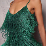 Women Sequins Tassel Feather Dress Autumn Winter Sexy