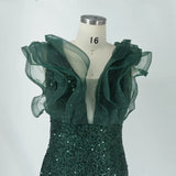 Plusee Female Dresses V-Neck Tiered Sleeve Sexy Slit