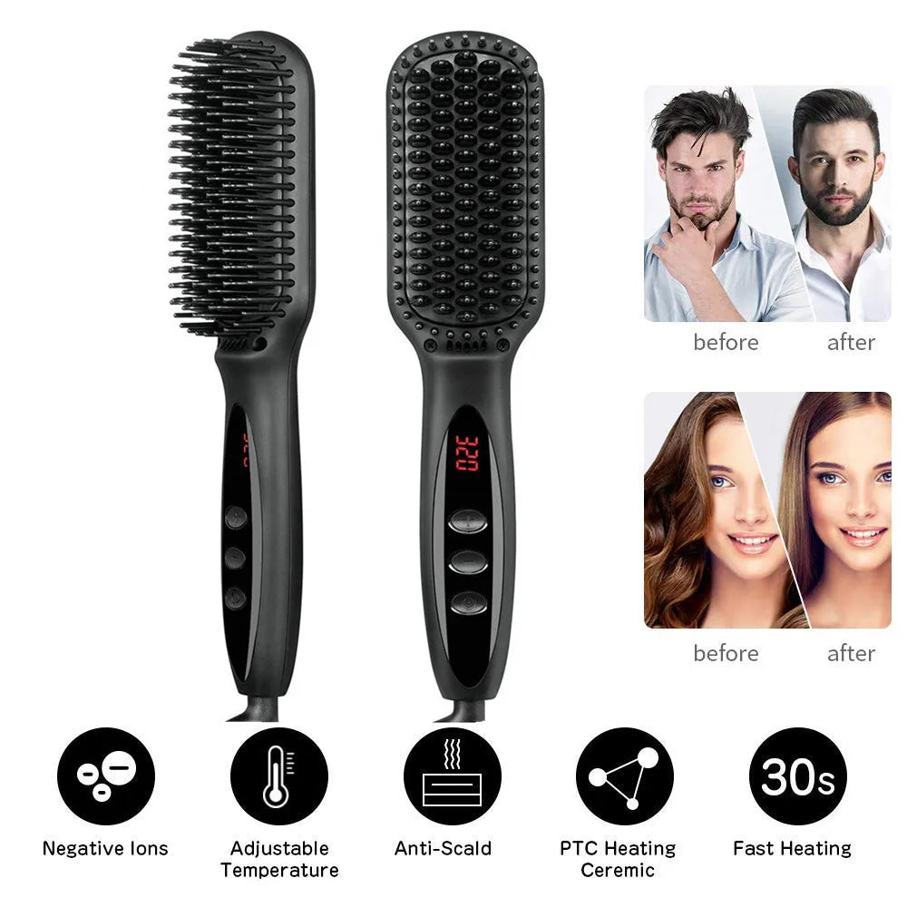 Portable Fast Heating Hair Straighteners Hot Comb For