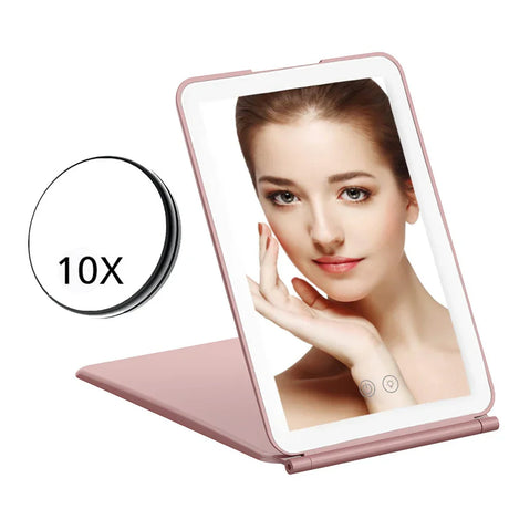 Portable Foldable Travel Makeup Mirror With Led Light