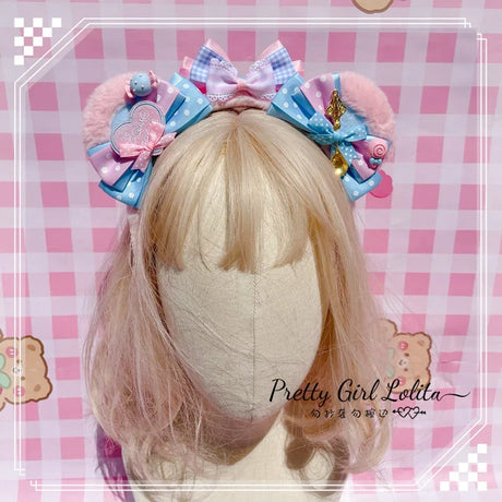 Powder Blue Sweet Lolita Hair Niang Headbands Badge