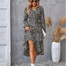 Printed Autumn And Winter Long-Sleeved Dresses Commuter Temperament