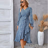 Printed Autumn And Winter Long-Sleeved Dresses Commuter Temperament