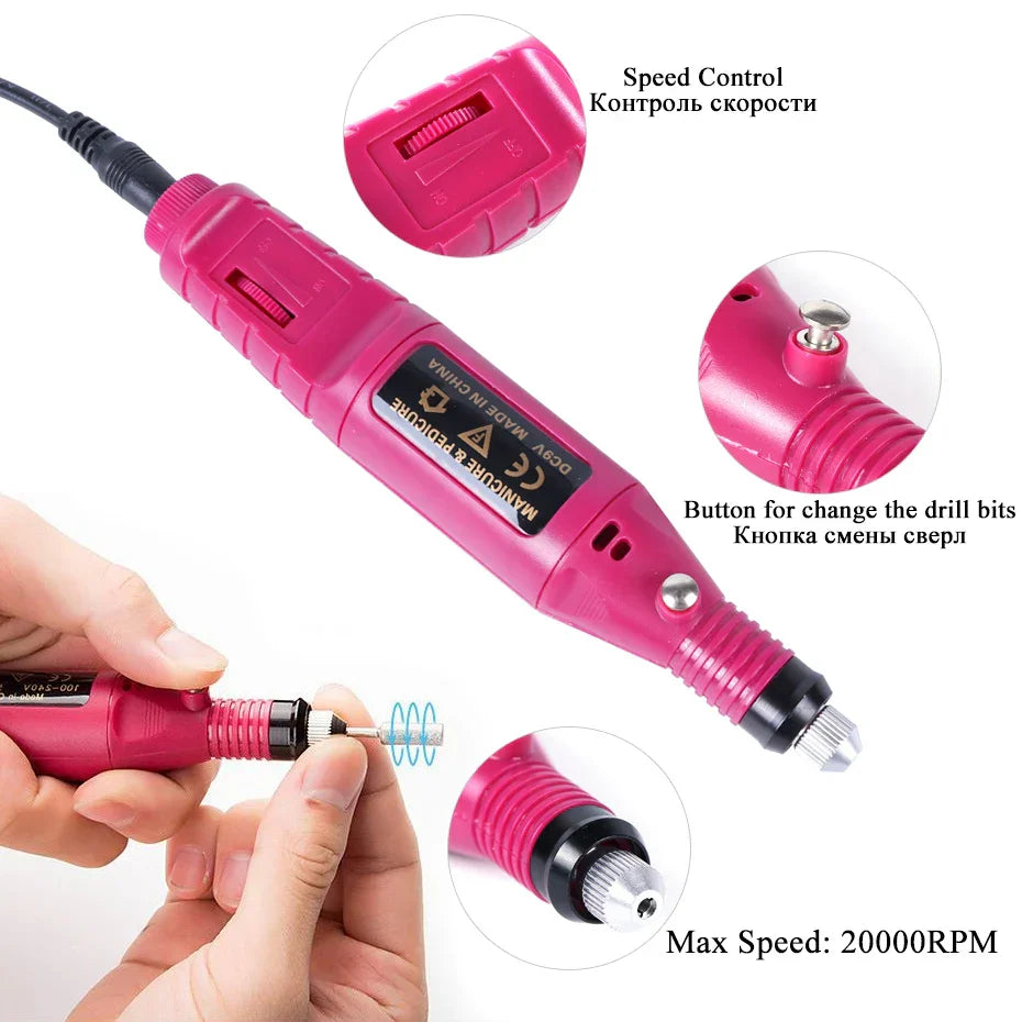 Professional Electric Nail Drill Machine Manicure Milling Cutter