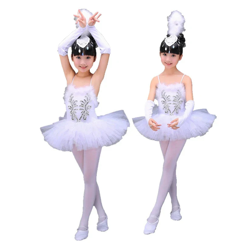 Professional White Girls Swan Lake Ballet Dresses Ballerina