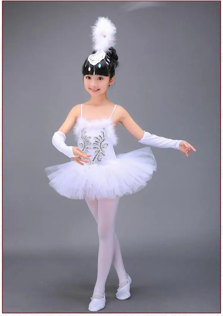 Professional White Girls Swan Lake Ballet Dresses Ballerina