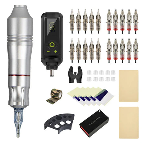 Professional Wireless Tattoo Gun Kit Rotary Tattoo Pen