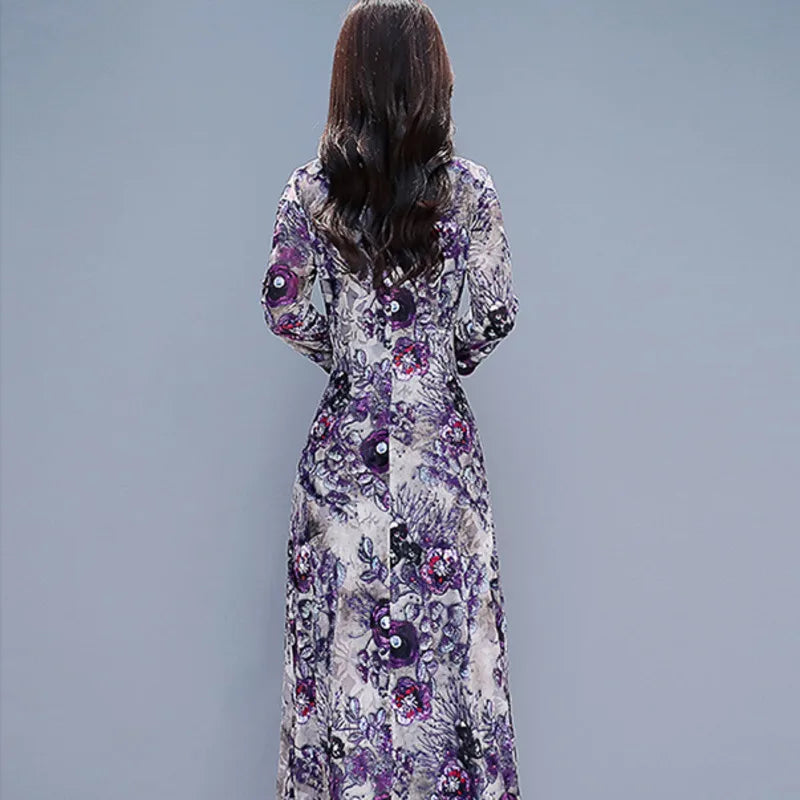 Purple Chinese Style Dress Cheongsam Women Modern Improve
