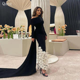 Qanz Luxury Saudi Arabia Evening Dresses Full Sleeves
