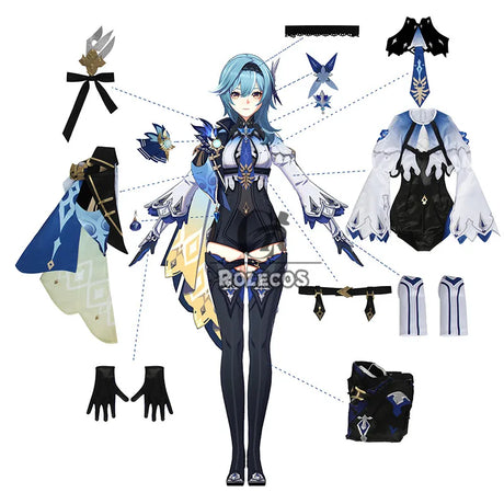 Rolecos Genshin Impact Eula Cosplay Costume Uniform Cosplay