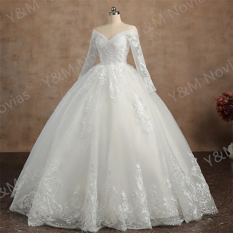 Real Video Ball Gown Off Shoulder Wedding Dresses