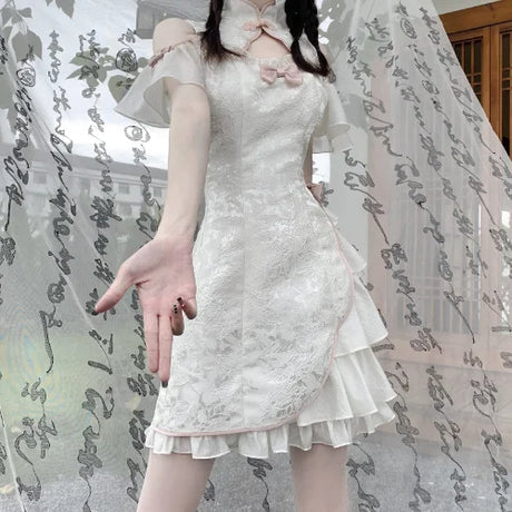 Retro Lolita Style Y2K Summer New Improved Cheongsam