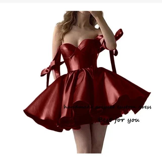 Ryanth Rose Red A Line Mini Prom Party