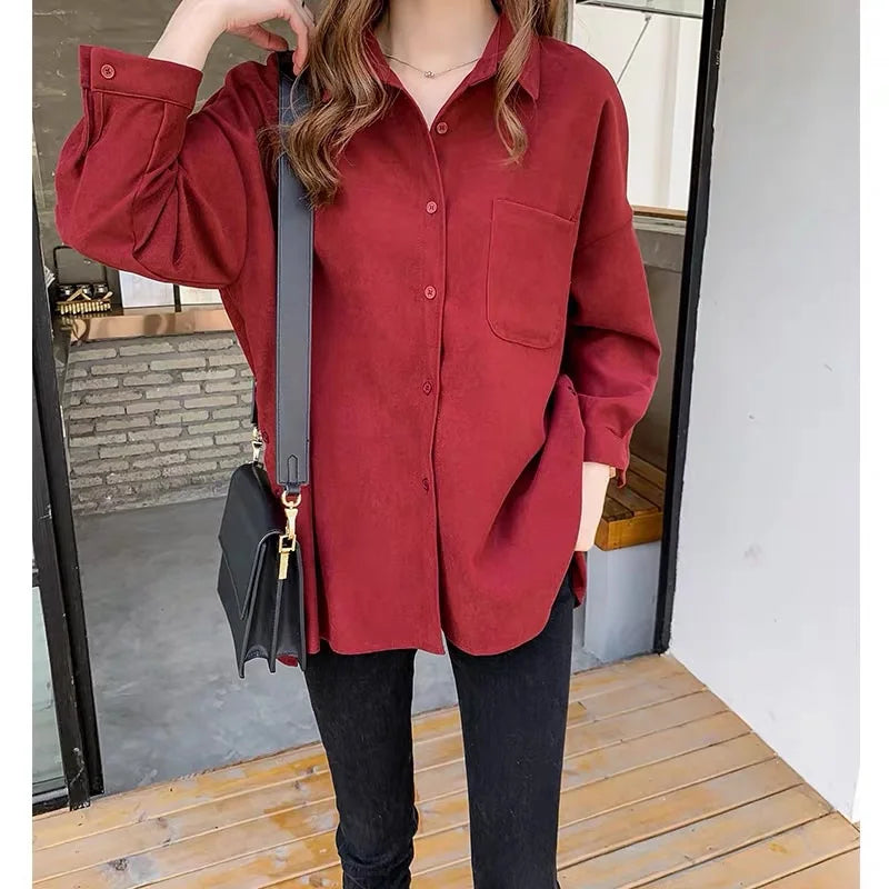 Korean Style Blouses Long Sleeve Clothes Office Autumn