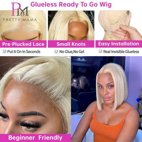 Glueless Wig Human Hair Ready To Wear Straight