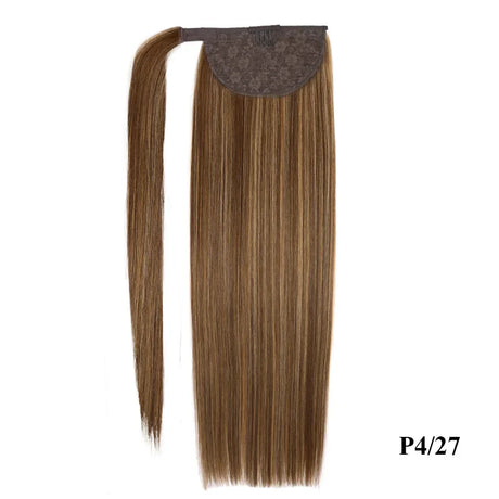 Straight Human Hair Ponytail Wrap Around Horsetail Clips-In