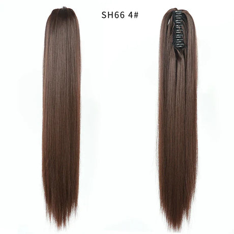 Synthetic Long Wavy Claw Clip On Ponytail Drawstring