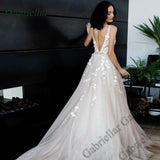 Gabriellar Exquisite Floral Print Pock Wedding Bridal Gowns