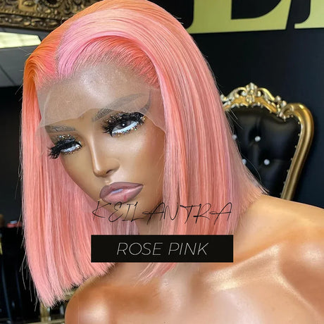 Lime Green Bob Lace Front Wigs Human Hair