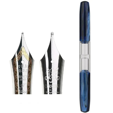 Penbbs Transparent Resin Fountain Pen Double-Nib Ink