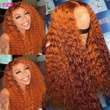 Ginger Orange Lace Front Wig Deep Wave Curly