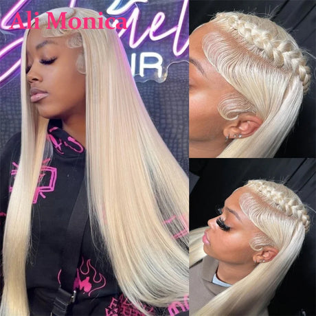 Straight Blonde Lace Front Wig Human Hair 13X4