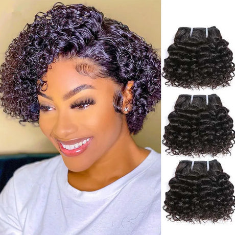 Brazilian Deep Wave Human Hair Bundles Bouncy Curly