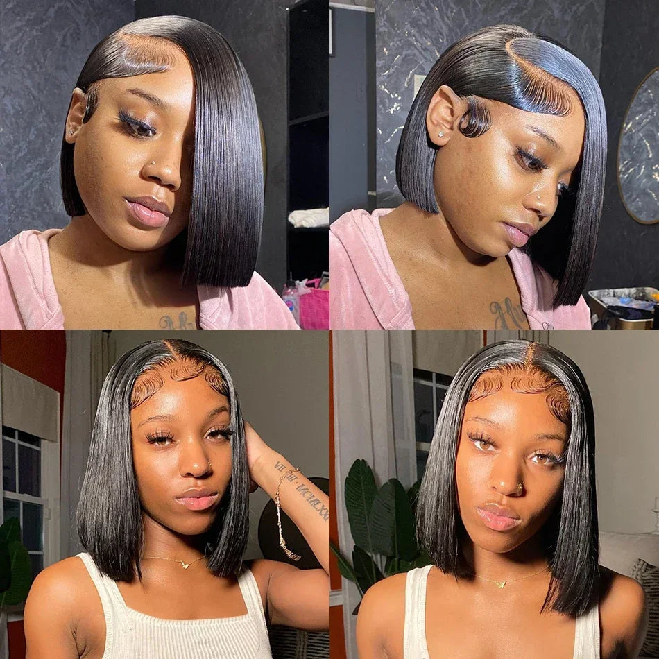 Straight Lace Frontal Bob Wig Pre Plucked