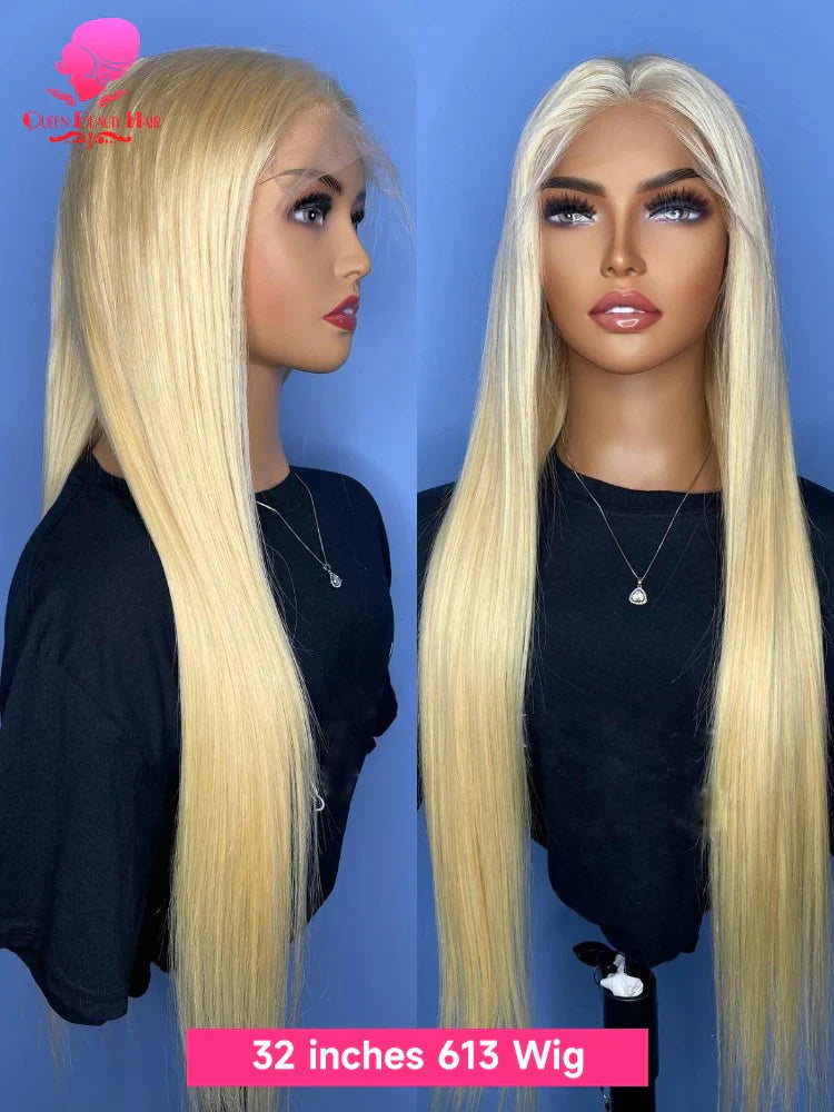 Blonde Ombre Human Hair Wigs Lace Frontal