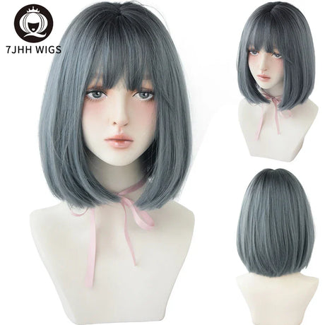 Jhh Wigs Black Short Bob Wig For Girl