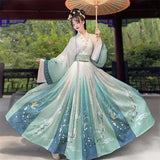 Chinese Style Women Oriental Vintage Hanfu Costumes Floral